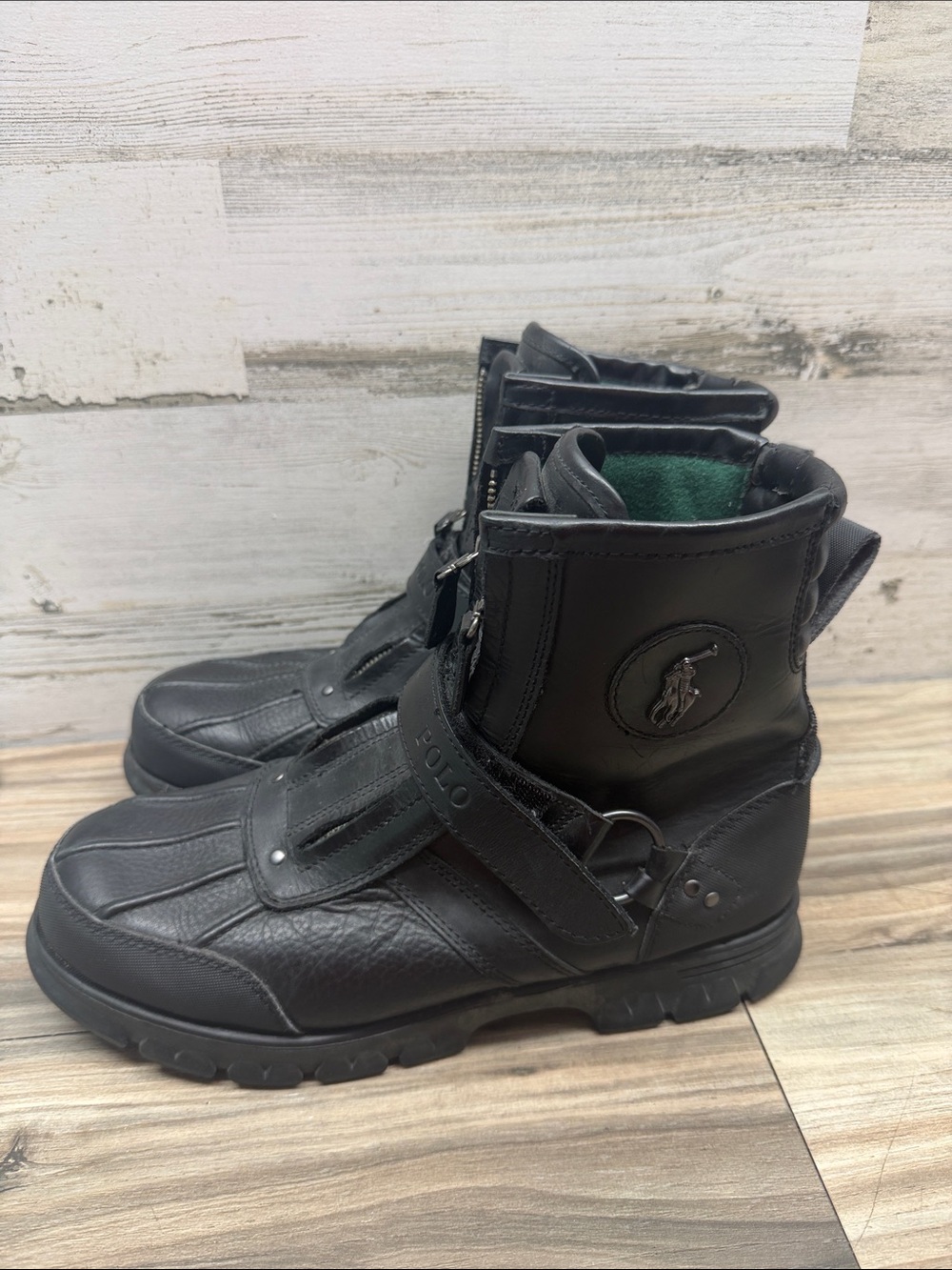 Polo Ralph Lauren Conquest Hi III Men's Boots Size 11D Black Leather
